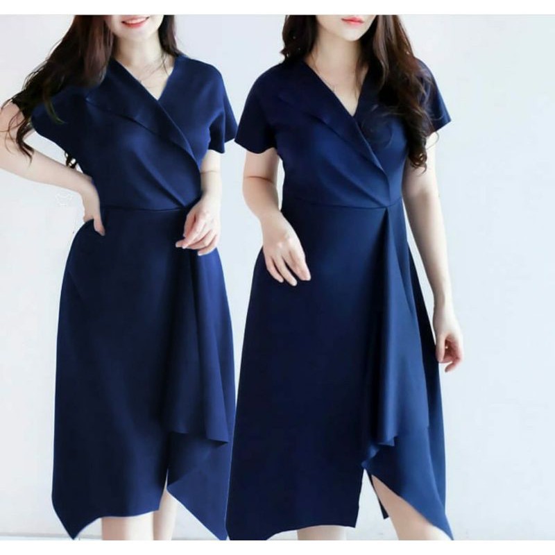 Casual dress ratu Dress Pesta / Midi Dress / Dress Wanita / Dress simple / Dress Kondangan / Dress Kekinian mc