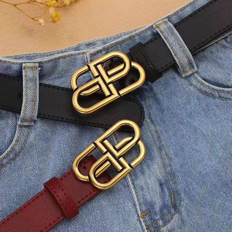 BGS-114 Sabuk Wanita Fashion Kulit Sapi Asli, Klasik Gaya Ikat Pinggang Wanita Kulit Import Belt