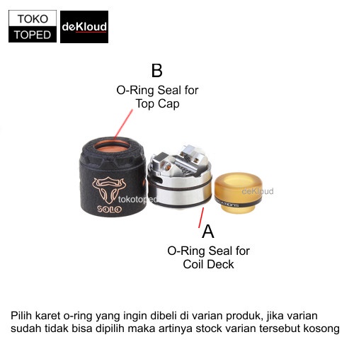 Black O-Ring Seal for TAUREN SOLO RDAx | karet ring silicon sil