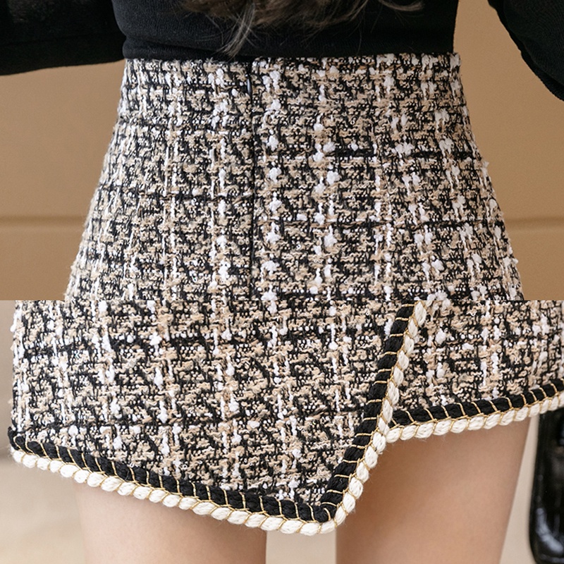 KARAKOREA 9986 Tweed Diamond Skirt/Korean Women Skirt/Rok Mini