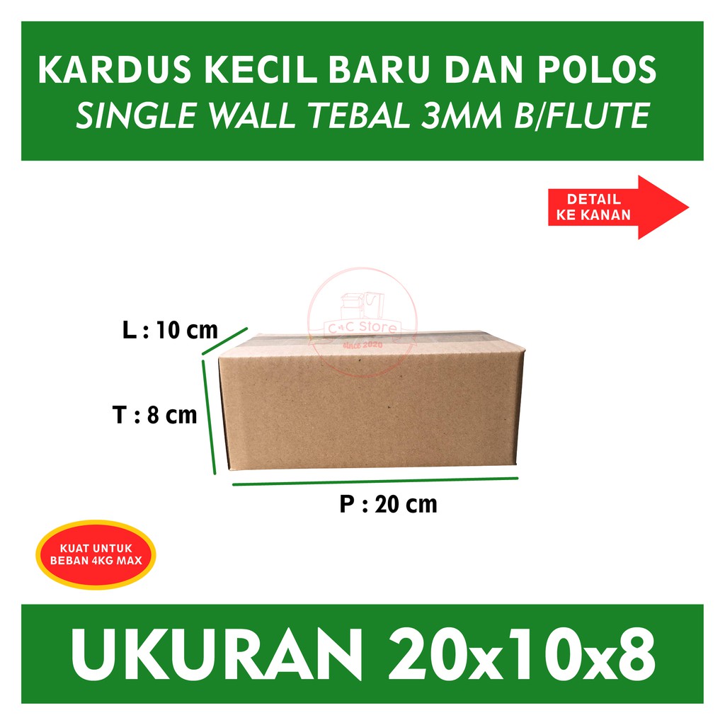 

Kardus Karton Box Polos Corrugated 20x10x8