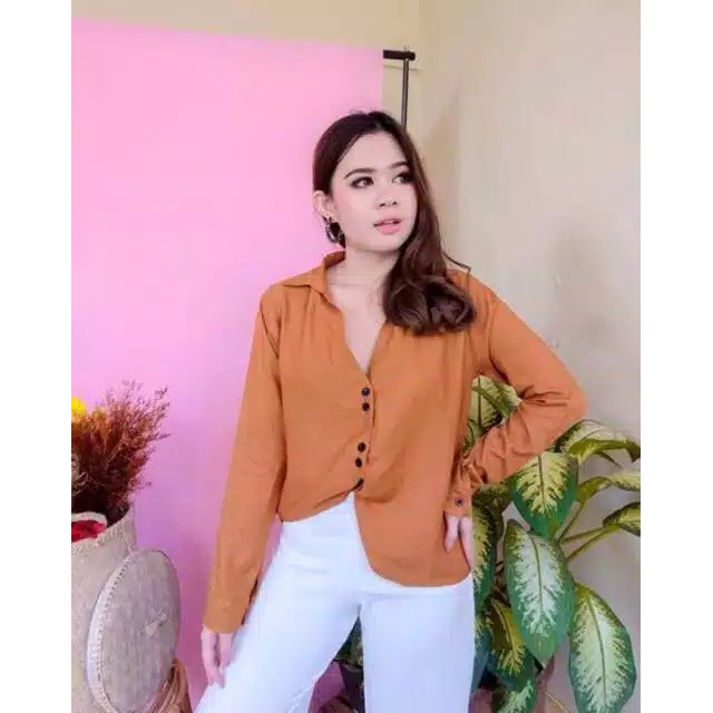 SAVAHHIJAB-KEMEJA CAROLL/KEMEJA WANITA TERBARU/KEMEJA TRENDY-ABUABU