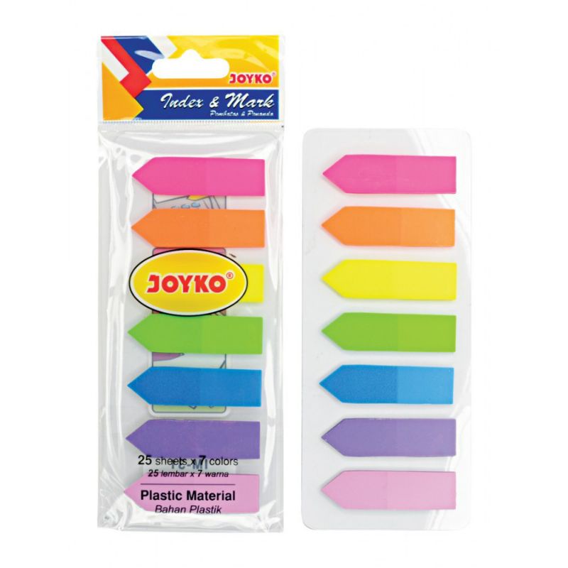 

(175 Pcs) Index & Mark JOYKO IM-31 Memo Tempel Plastik Panah Sticky Notes 7 Warna x 25 Lembar
