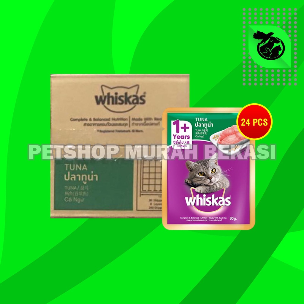 Makanan Basah Kucing Whiskas Sachet Pouch Grosir Dus isi 24 PCS 85 GR