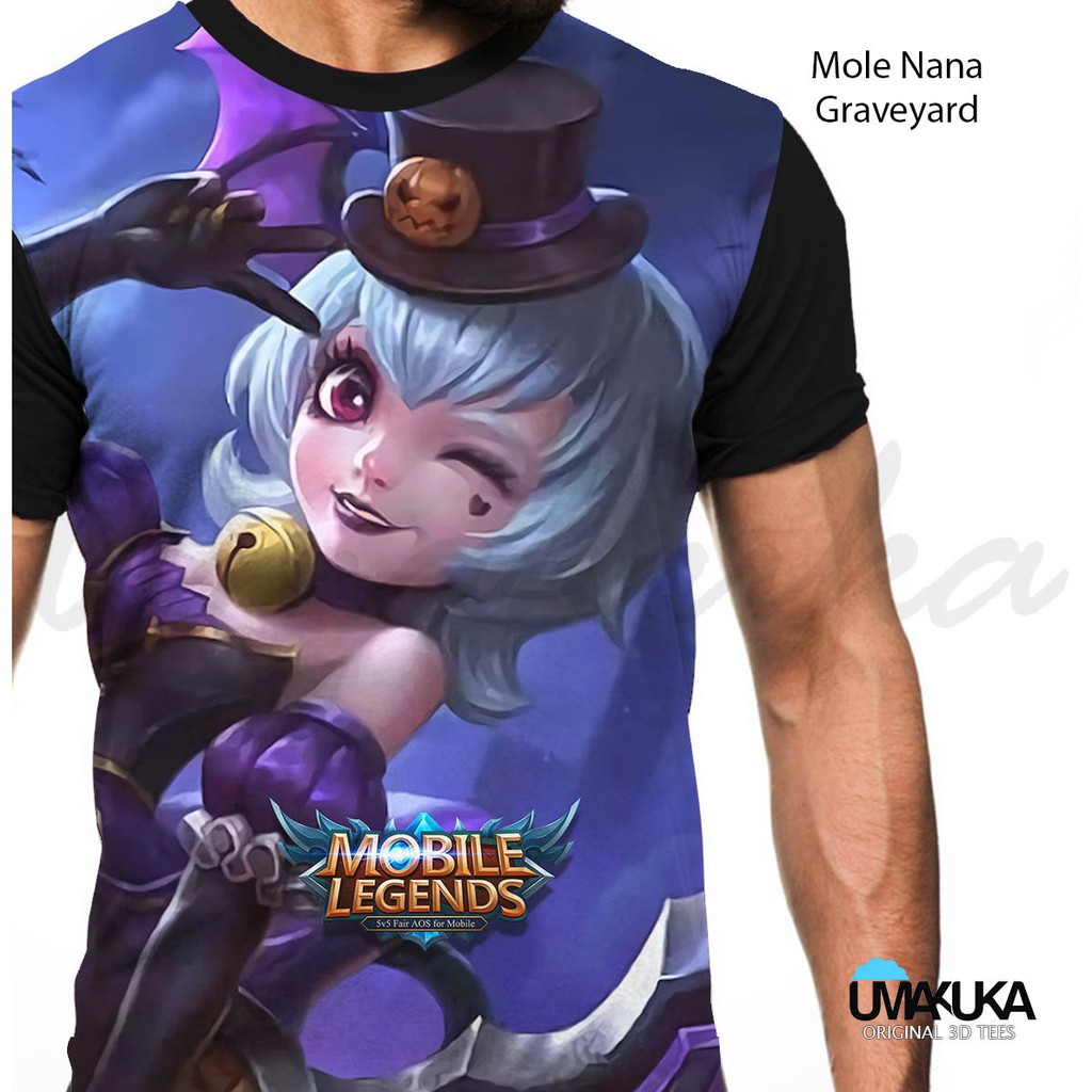 ML Nana Graveyard T Shirt Kaos Baju 3D Karakter Mobile Legends Full Print Umakuka Original Murah Shopee Indonesia