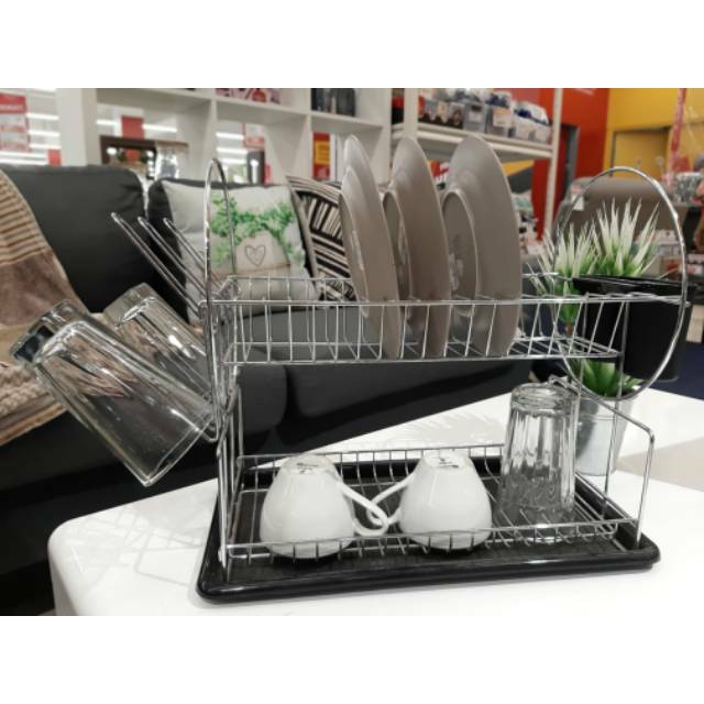Dish Rack 2 Tier Informa Stainless Steel/ Rak Piring Minimalis 2 Susun Informa