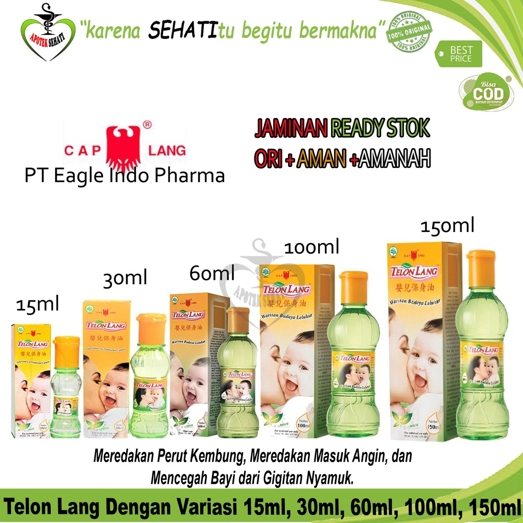 Minyak Telon CapLang Meredakan Kembung Bayi Telon Lang 15ml 30ml 60ml 100ml 150ml