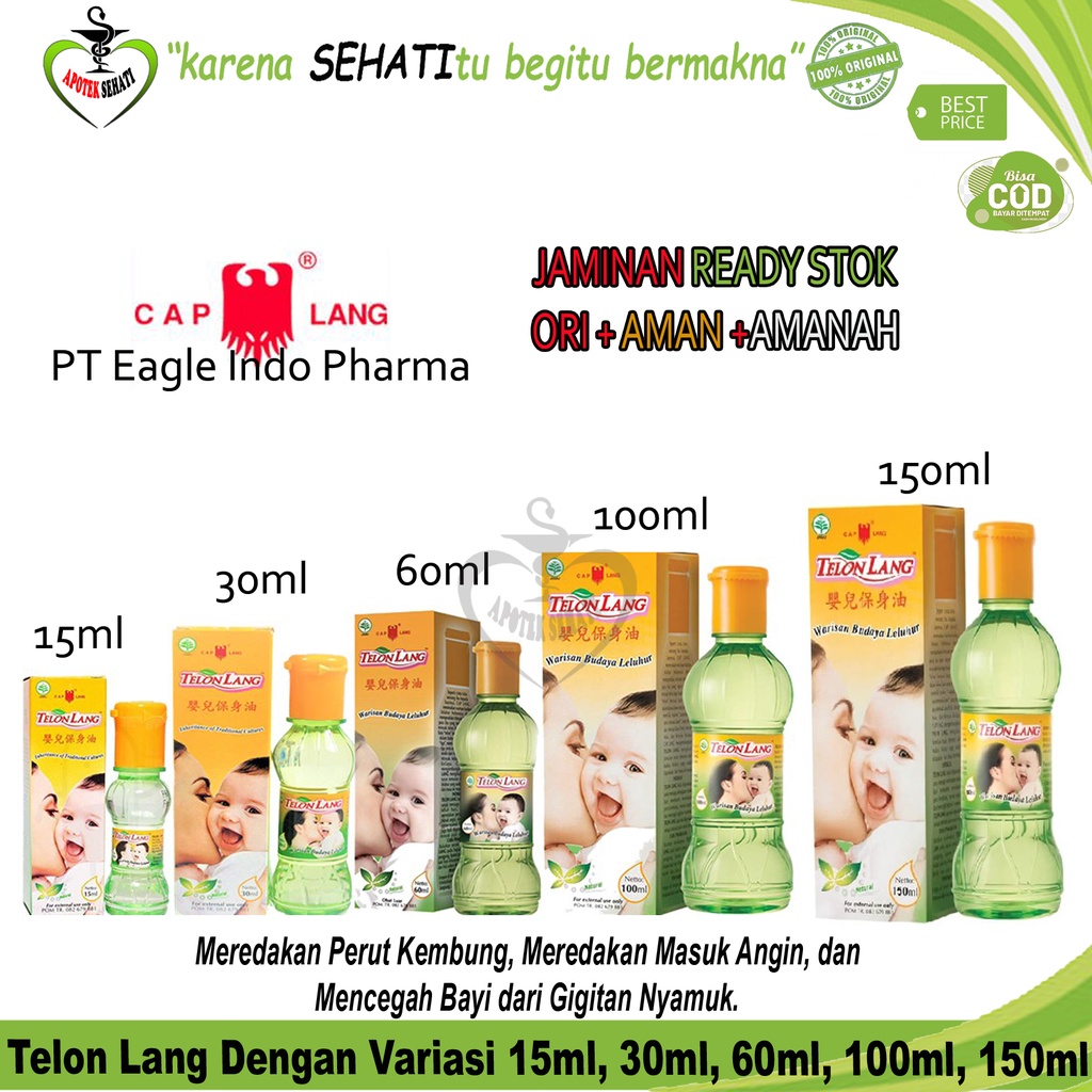 Minyak Telon CapLang Meredakan Kembung Bayi Telon Lang 15ml 30ml 60ml 100ml 150ml