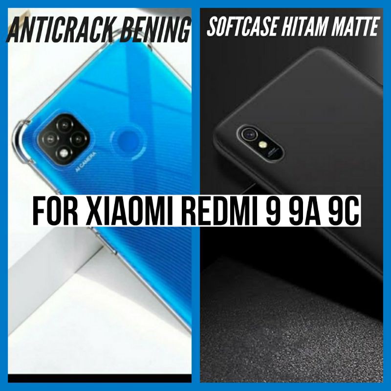 Softcase AntiCrack Xiaomi Redmi 9A 9 9C HITAM MATTE POLOS Case Casing Karet Pelindung Silikon COD