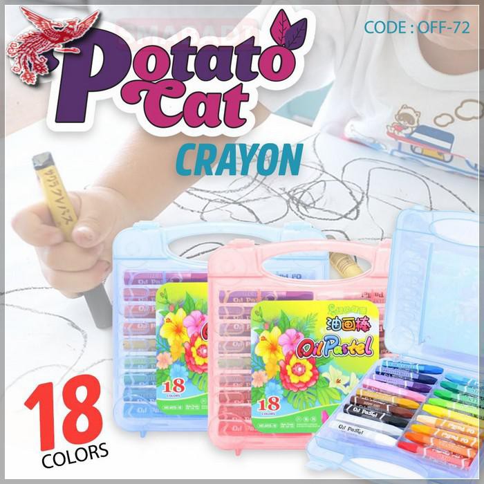 

COD - POTATO CAT 18 WARNA Crayon Oil Pastel Set 18 Color Alat Kesenian Mewarnai - OFF-72 - FCO