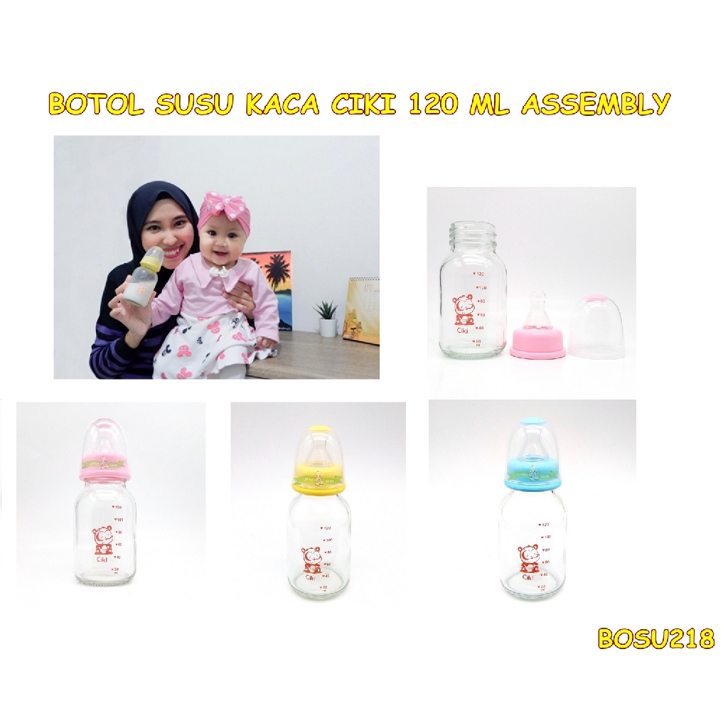 BOSU218 BOTOL SUSU KACA CIKI ASSEMBLY 120 ML