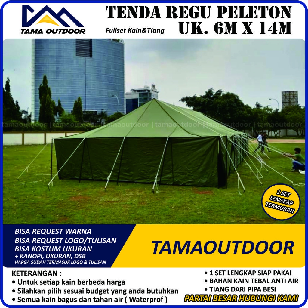 Jual Tenda Regu Pleton - Ukuran 6M X 14M Perkemahan Pramuka | Shopee ...