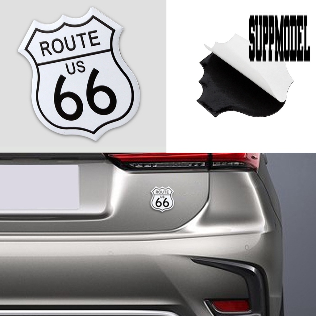 Stiker Vinyl Desain Route 66 3D Tahan Lama Untuk Mobil