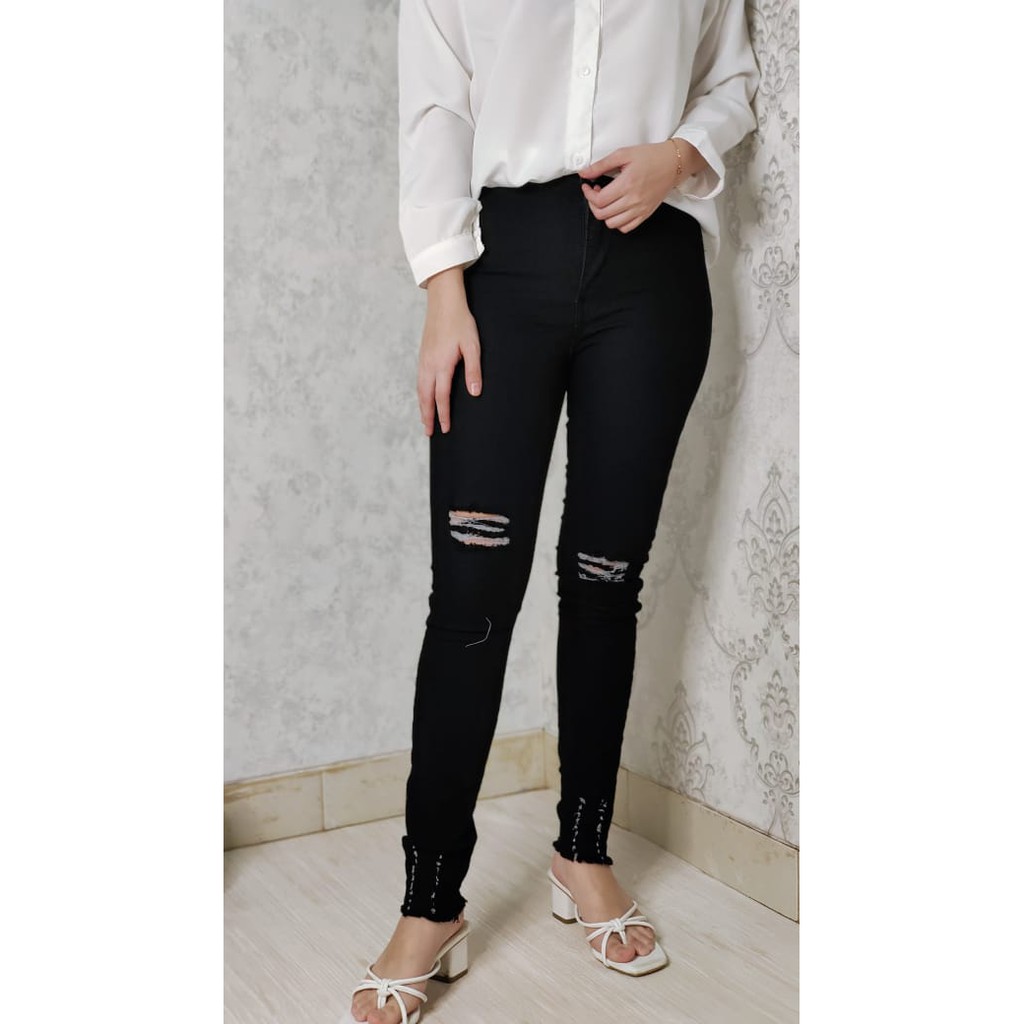 CATHERINE-JEANS MOTIF SOBEK/JEANS WANITA TERBARU/CELANA WANITA