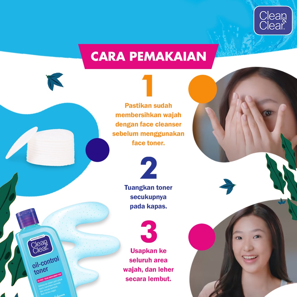 Clean &amp; Clear Oil Control Toner Perawatan Pembersih Penyegar Wajah 100ml