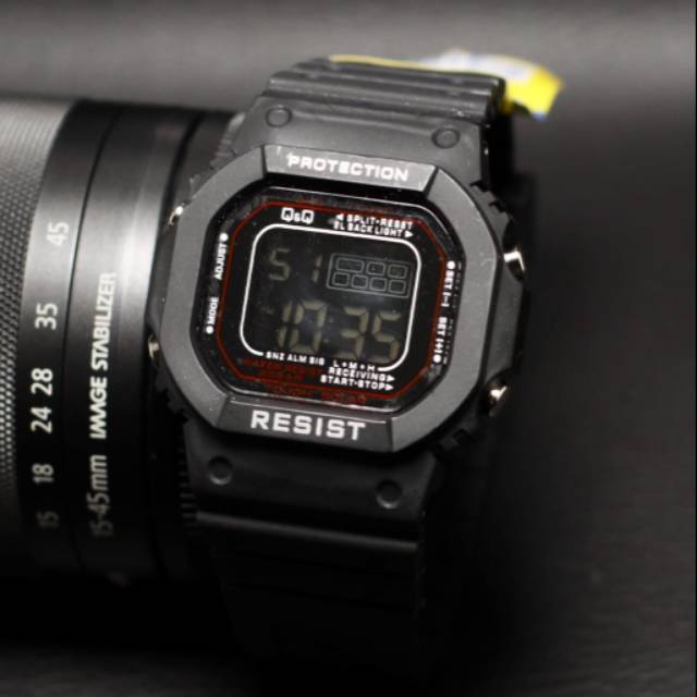 Jam Tangan Q&amp;Q Digital Strap Rubber Water Resist.