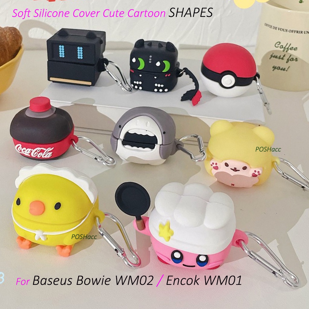 Baseus Bowie Wm02 / Encok Wm01 Soft CASE Silicone Cute Cartoon SHAPES Chef-Kirby Chick Coke Night-Fu