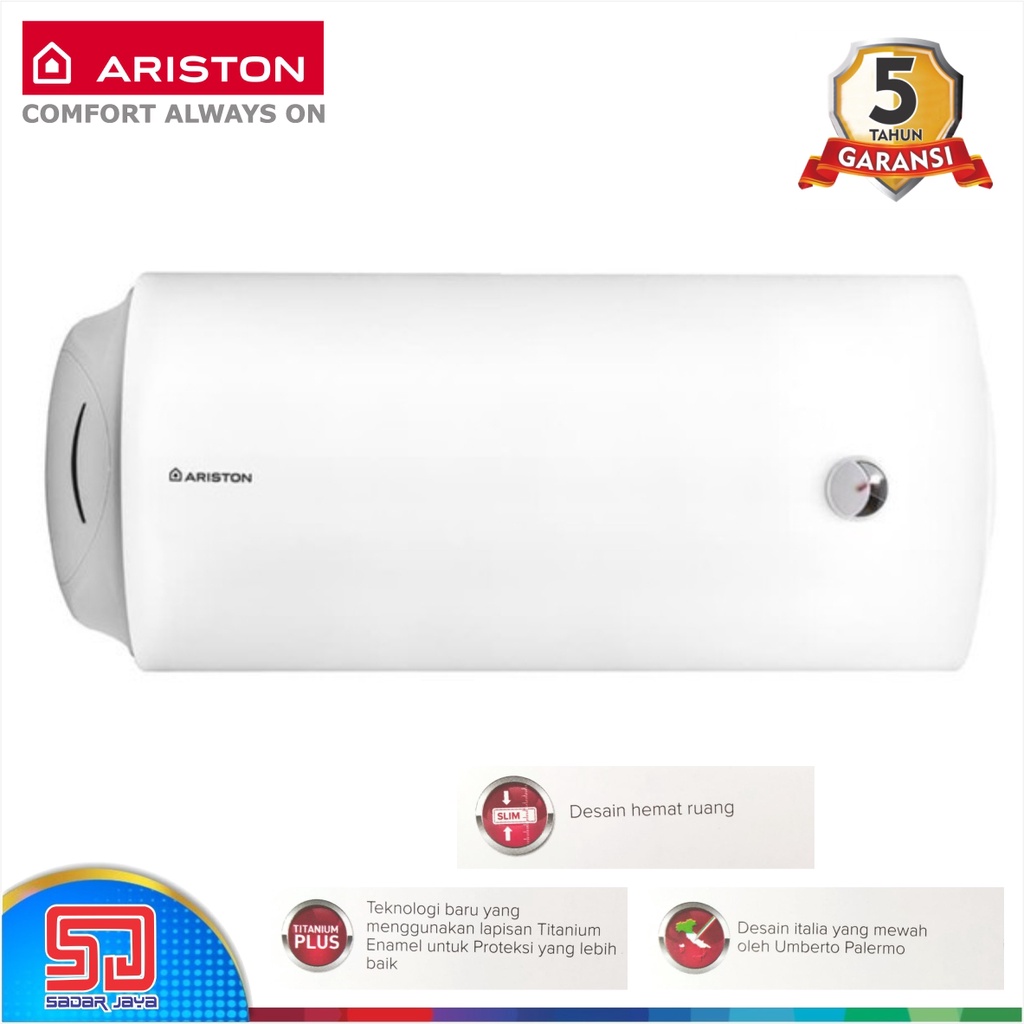 Ariston Dove Plus 30 liter Listrik Water Heater 800 Watt Pemanas Air 3-4 Orang