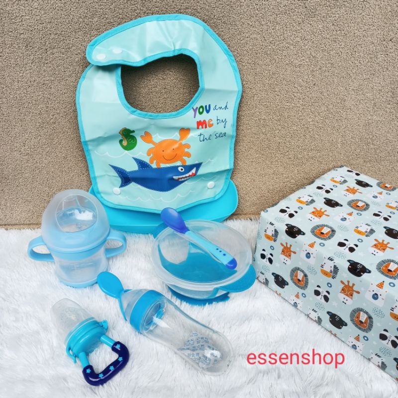 Perlengkapan MPASI Makan bayi mangkok sendok baby feeder botol slabber Kado bayi