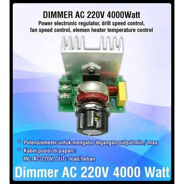 Dimmer Speed rpm Motor AC 220 Volt 4000 Watt ( non casing )