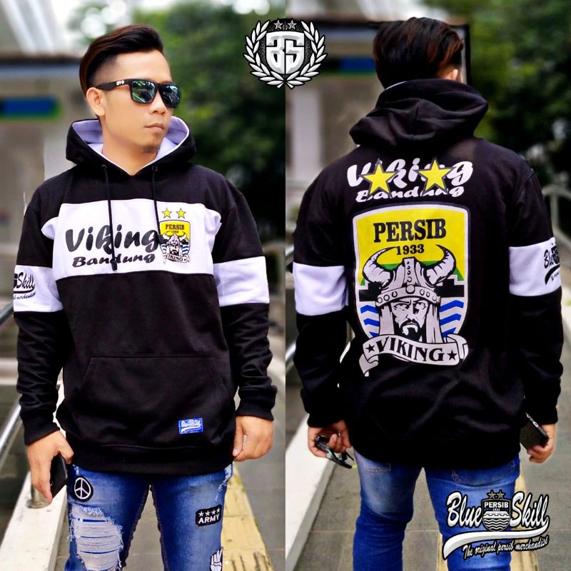 Switer hoodie persib / jaket sweater viking persib / jaket sweater hoodie kombinasi / jaket sweater persib hoodie untuk pria dan wanita / sweater originalblueskill