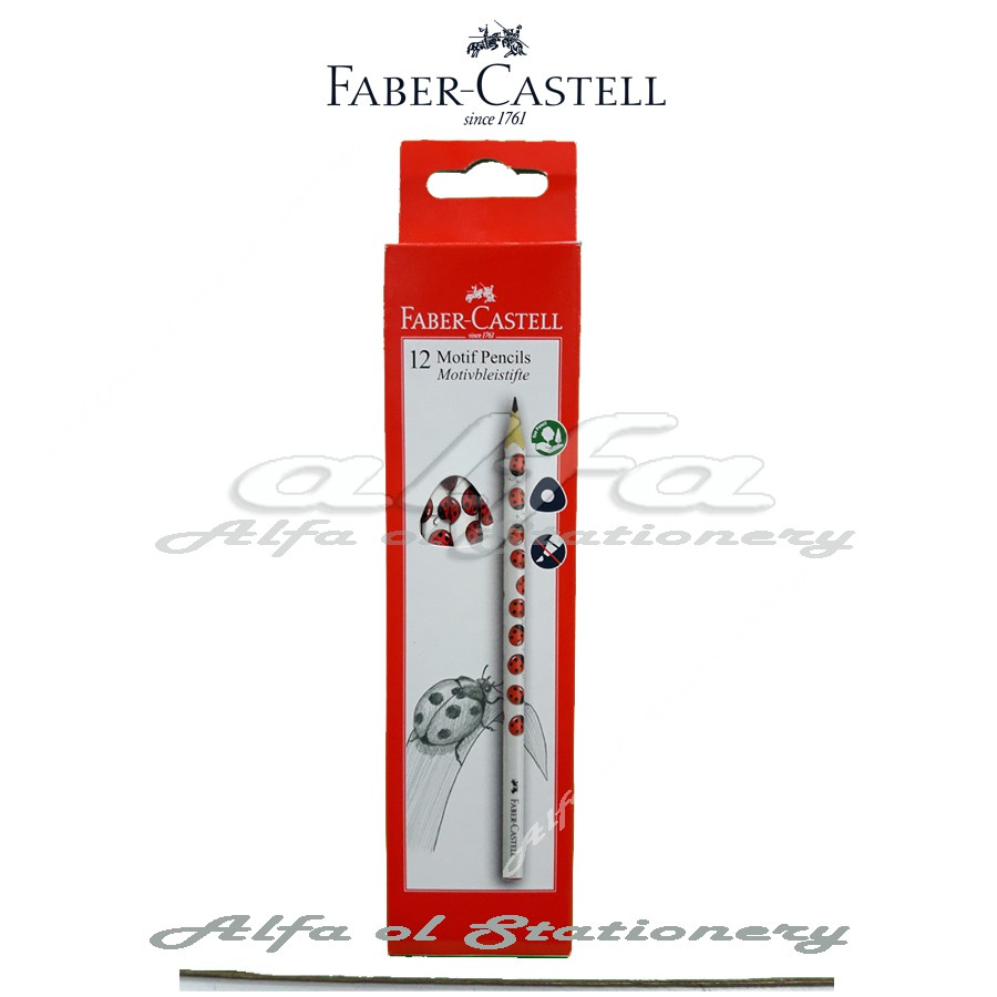 Motif Pencils LadyBug Faber Castell ( Pak Isi 12 ) Pensil Karakter Kepik