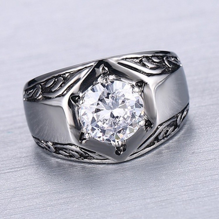 SEUSUK  Perhiasan Cincin Nikah Elegan Gaya Vintage Retro Hias Cubic Zirconia AAA untuk Wanita