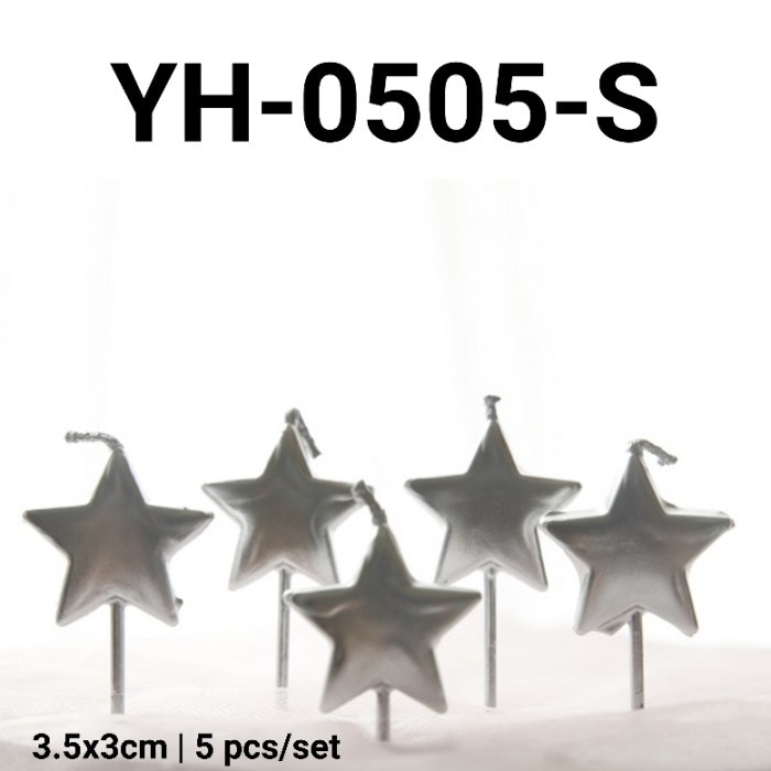 

YH-0505-S LILIN CUPCAKE CAKE ULANG TAHUN BINTANG STAR SILVER PROMO TERBARU