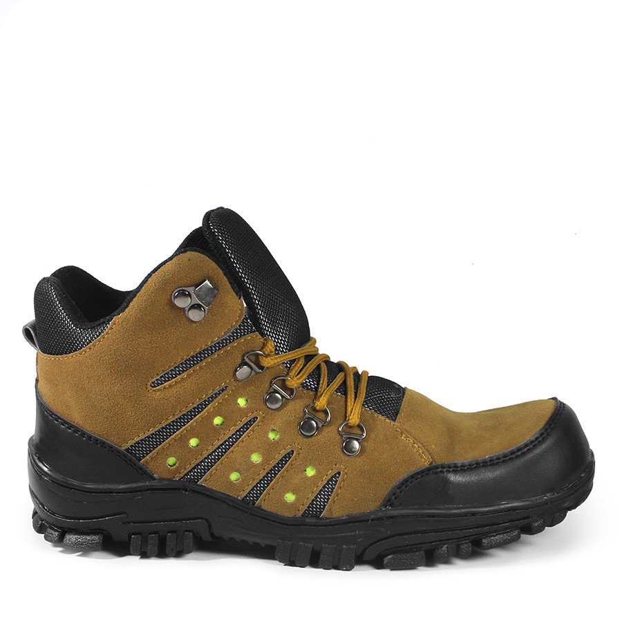 BIG PROMO Sepatu Safety Boots Pria Crocodile Macan TAN PDL Bots Savety Ujung Besi Hiking Outdoor