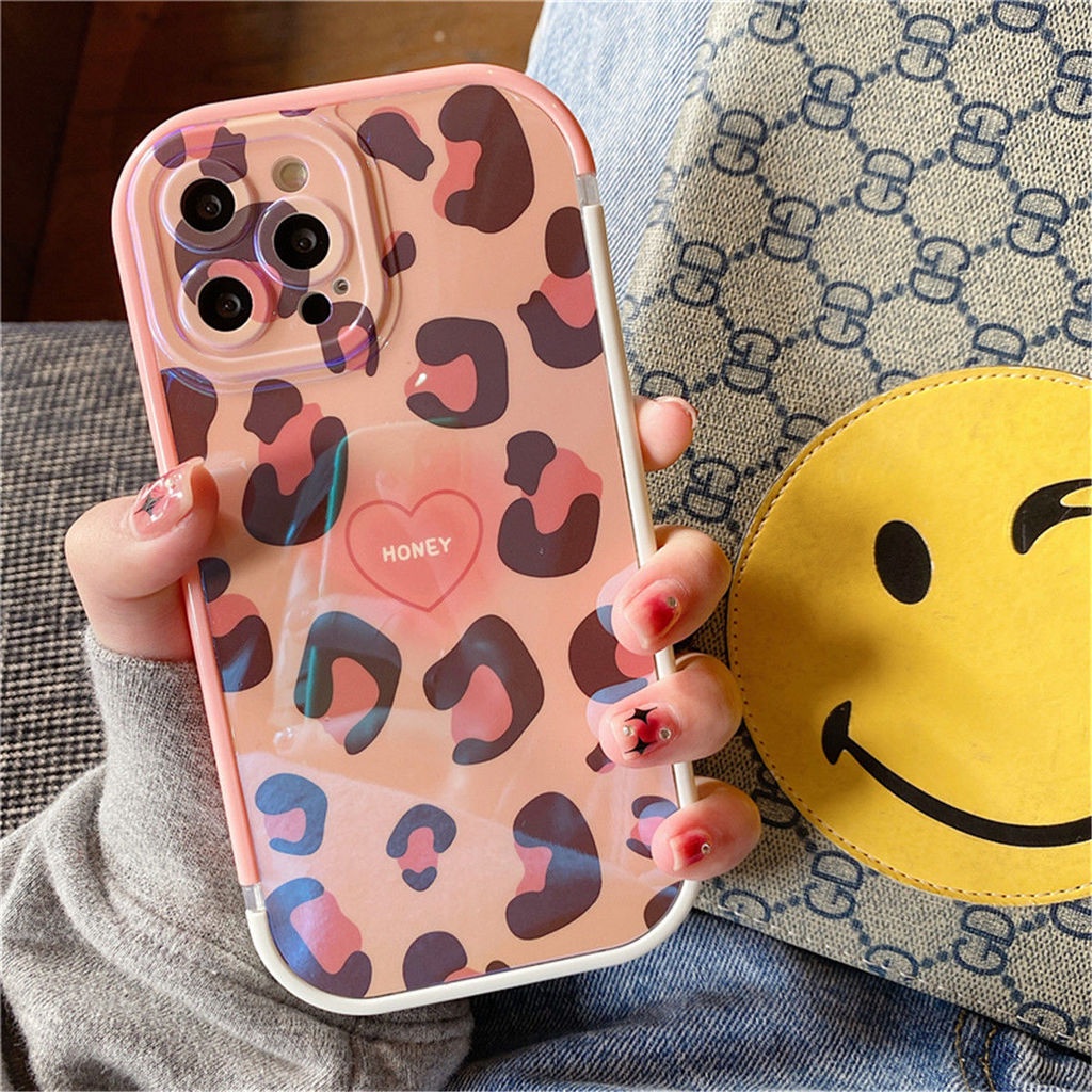 Soft Case Silikon Desain Leopard Untuk IPhone 12 13 11 Pro Max X Xs Max Xr Kxbk