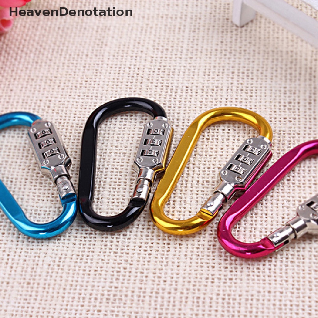 (Heavendenotation) Carabiner Pengunci Helm Sepeda / Motor Anti Maling Dengan Password