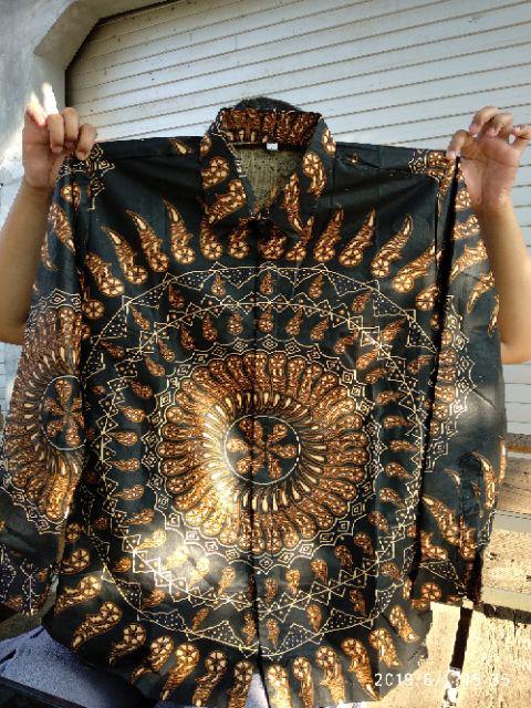 Tey-17 Batik Pria Asj Sa Hrb026 Kenongo Kemeja Tosca Pendek Pekalongan Padi M L Xl Sogan Tulis ::