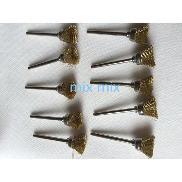 Wire Brush CUP BRASS 15mm Sikat Kawat Mangkok Mini Grinder Dremel WB01