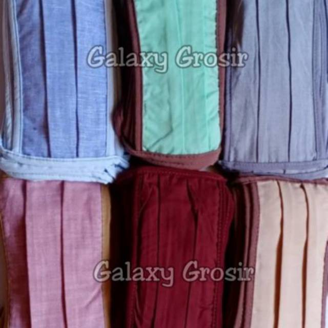 [10pcs]Masker kain polos hijab warna warni bisa dicuci