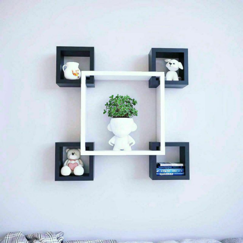 Rak bunga minimalis tv jilbab kaktus dinding kosmetik tempel hias gantung buku dari besi kayu jati R