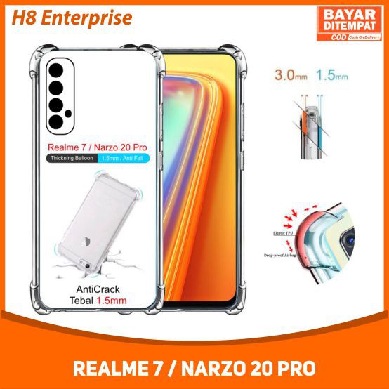 Case Anti Crack Realme 7 / Narzo 20 Pro Casing Shockproof Dengan Tebal 1.5mm