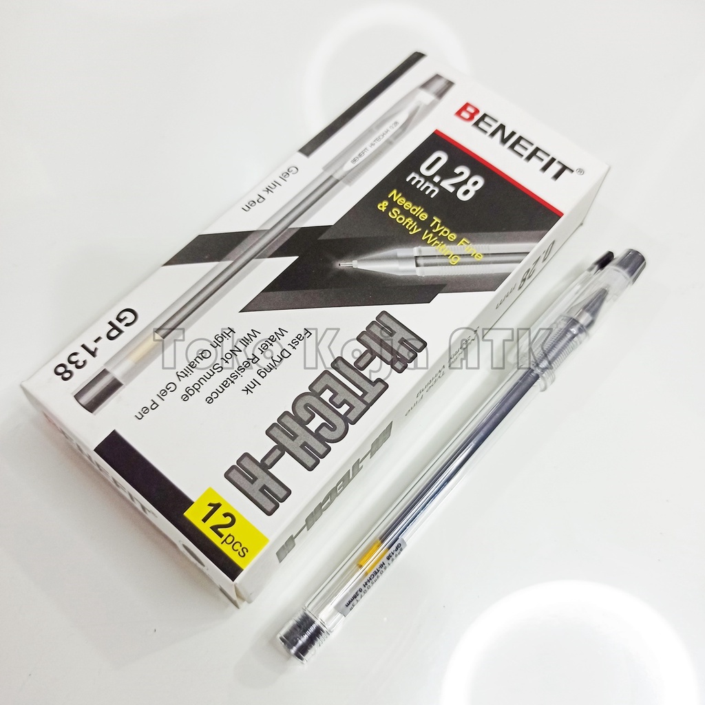 

pulpen BENEFIT Hi-Tech hitam & biru (1 pack isi 12)