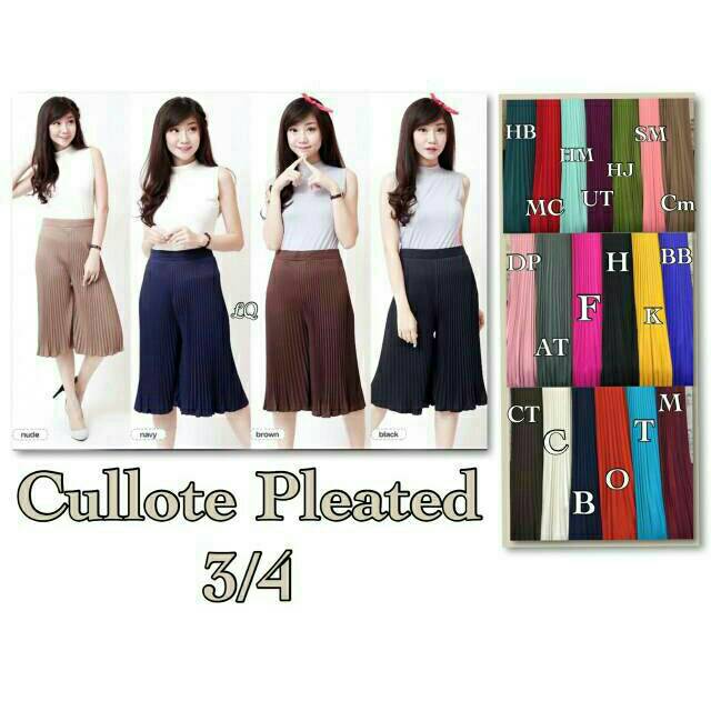 Celana Kulot plisket pendek ukuran standar fit L xl bb 35 Celana Kulot plisket pendek ukuran standar fit L xl bb 35