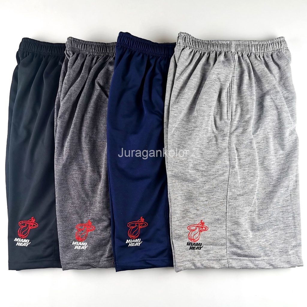 Celana Pendek Pria Jumbo Polos Kaos Baby Terry Bordir Basketball Team Series