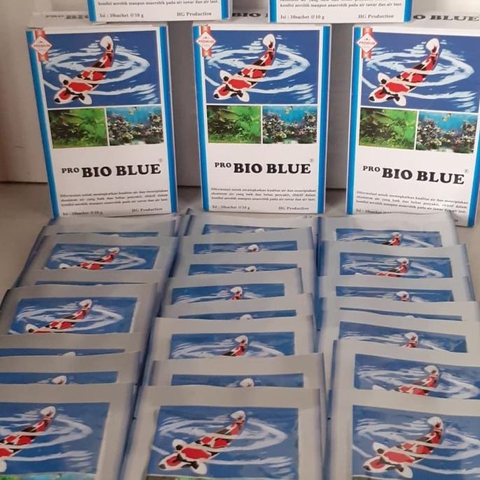 

pro bio blue 1 bok 10pcs@10gr bakteri penjernih aquarium/air kolam