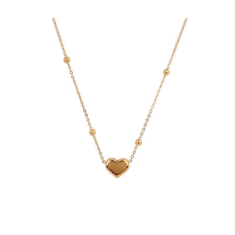 Wanita Kalung Stainless steel Elegan dan Sederhana Liontin Hati Hypoallergenic Tidak Pudar Hadiah Liburan Terbaik N-22032