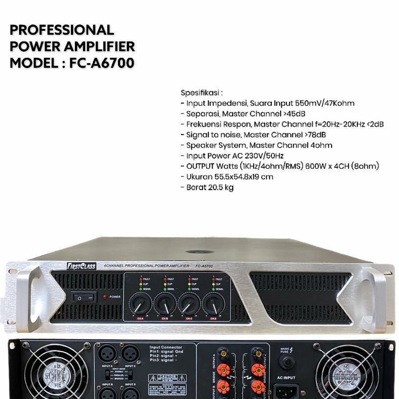 PROFESSIONAL POWER AMPLIFIER FIRSTCLASS FC A6700 ORIGINAL