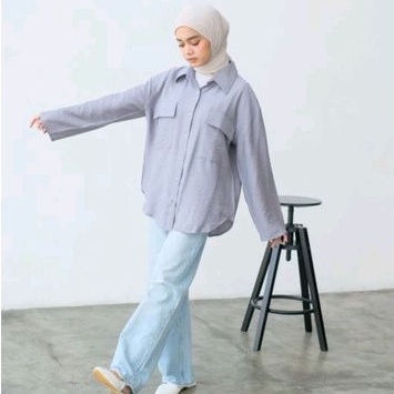 NEW ARRIVAL - Eveseitch - Naira Shirt - Kemeja Cringkle Wanita