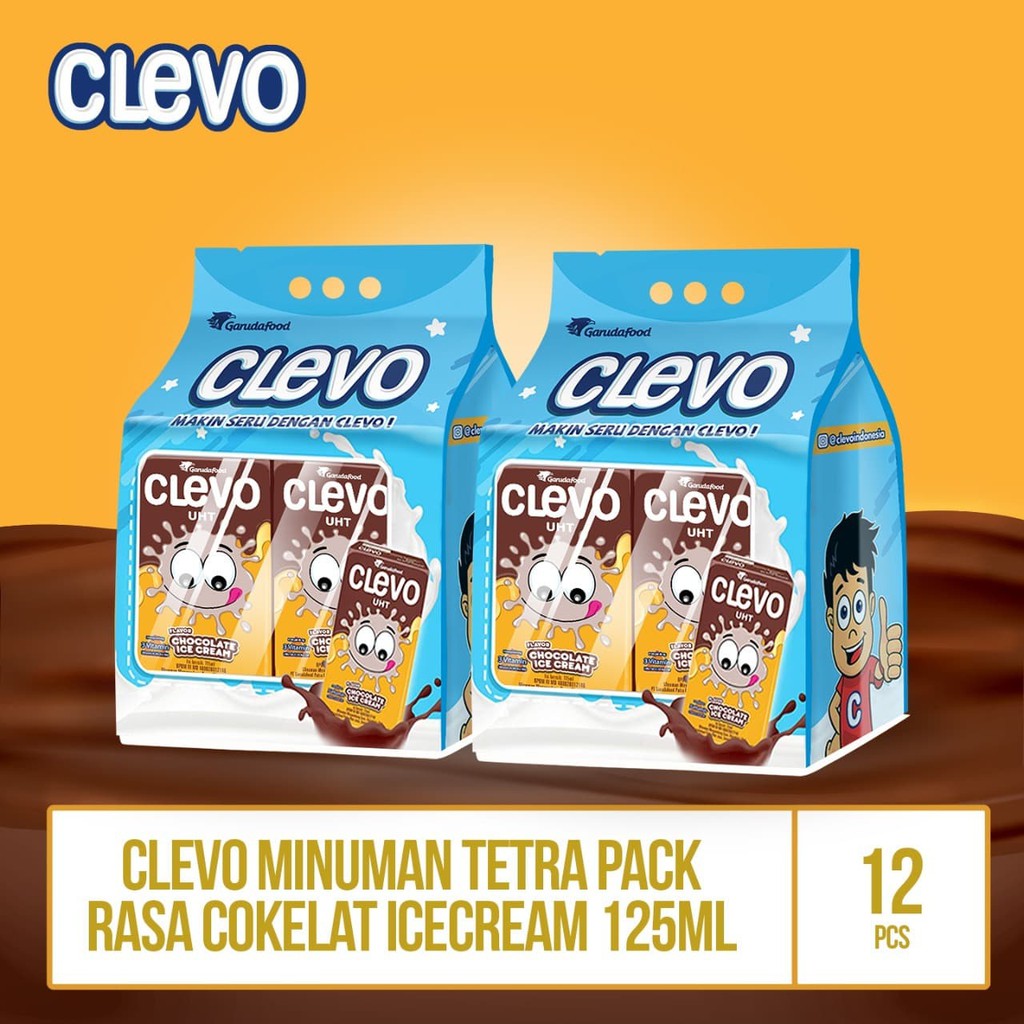 

PROMO CLEVO UHT RS ICE CREAM CKLT - 125ML / 2 BAG BY GARUDAFOOD TERMURAH