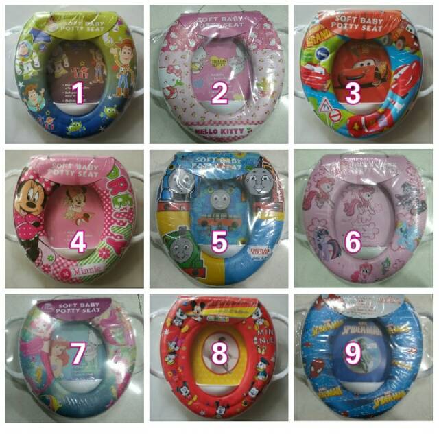 Potty Seat With Handle Adaptor Closet Duduk Anak Aneka Karakter