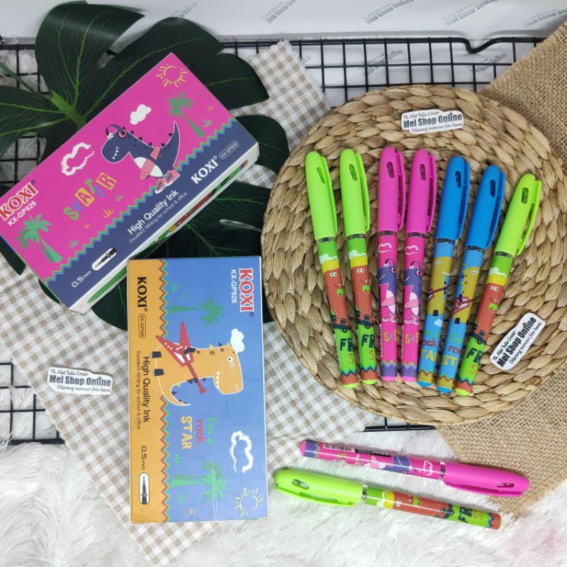 

(ISI 12pcs) Pulpen Karakter Dinosaurus Lucu Unik