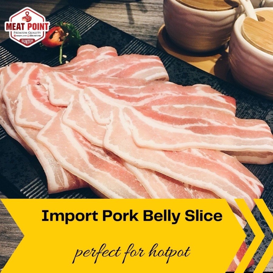 

Pork Belly Slice / SamGyeopSal Korean Bbq Import - Samcan Babi Iris tipis (2mm) - 500gram