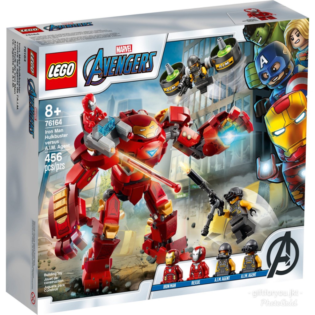 Lego Marvel Avengers Iron Man Hulkbuster A.I.M. Agent Mainan Anak Bricks Super Hero No. 76164