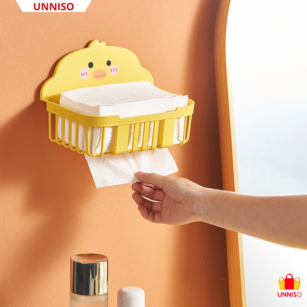 UNNISO -  Gantungan Tempat Tissue Storage Rack Karakter Duck