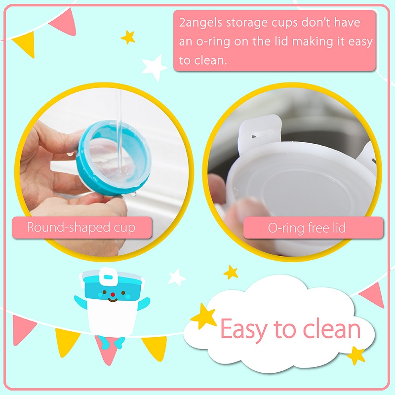 2Angels Silicone Baby Food Storage Cup | Wadah Mpasi